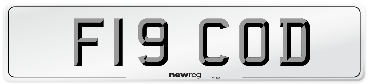F19 COD Number Plate from New Reg